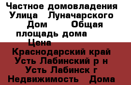 Частное домовладения › Улица ­ Луначарского  › Дом ­ 3 › Общая площадь дома ­ 35 › Цена ­ 1 650 000 - Краснодарский край, Усть-Лабинский р-н, Усть-Лабинск г. Недвижимость » Дома, коттеджи, дачи продажа   . Краснодарский край